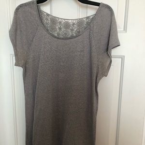 Aerie short sleeve crochet detailed shirt